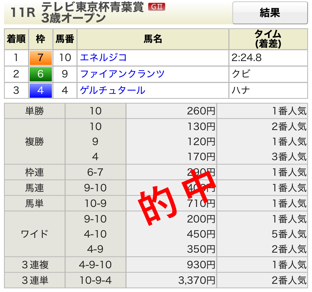 第32回テレビ東京杯青葉賞